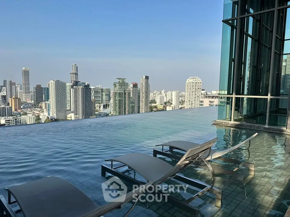 Luxurious rooftop infinity pool with stunning city skyline views, perfect for urban living enthusiasts.