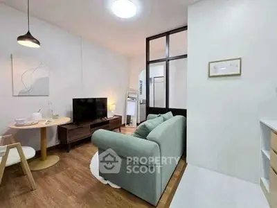 Cozy living room with modern decor and comfortable seating