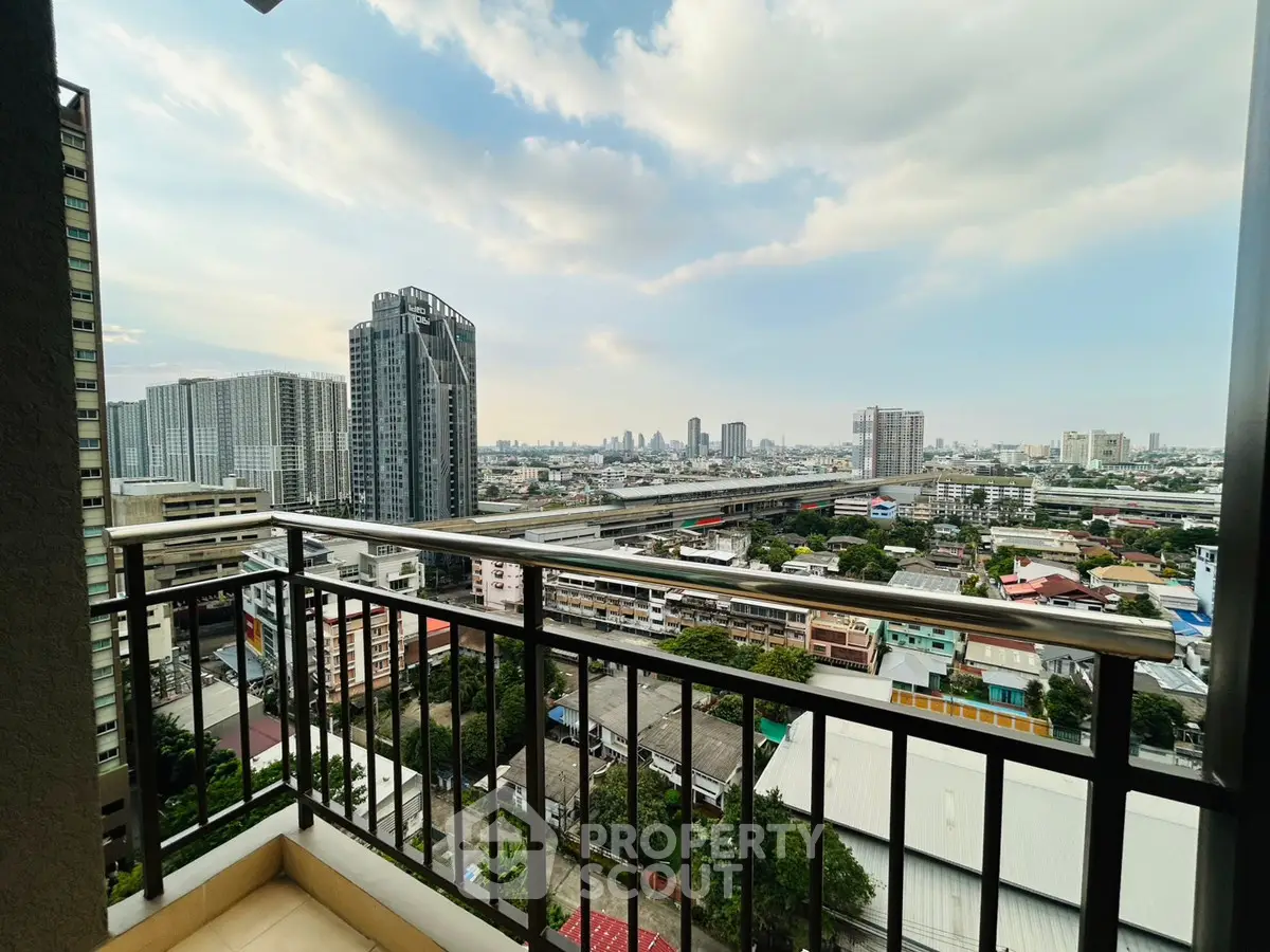 Stunning cityscape view from a high-rise balcony, perfect for urban living enthusiasts.