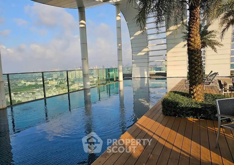 Luxurious rooftop pool with stunning city views and modern design, perfect for relaxation and leisure.