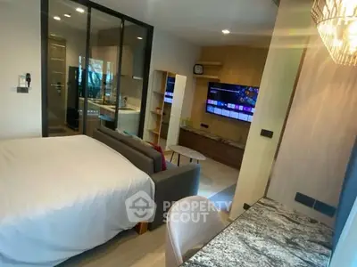 Modern studio apartment with stylish interior and open layout