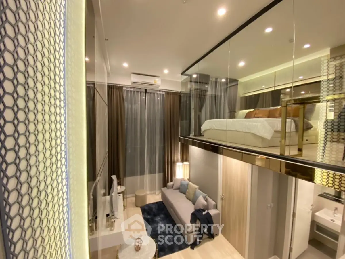 Luxurious modern loft with stylish interior design and spacious living area