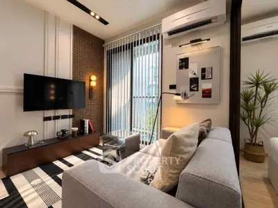 Modern living room with stylish decor and natural light