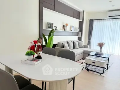 Modern living room with stylish decor and natural light