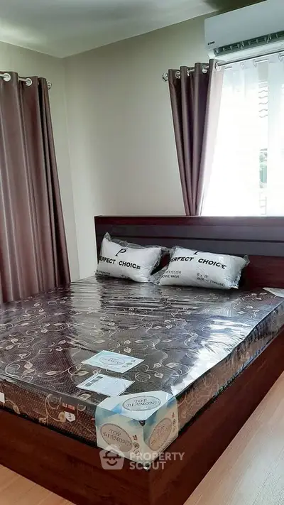 Cozy bedroom with modern decor and natural light