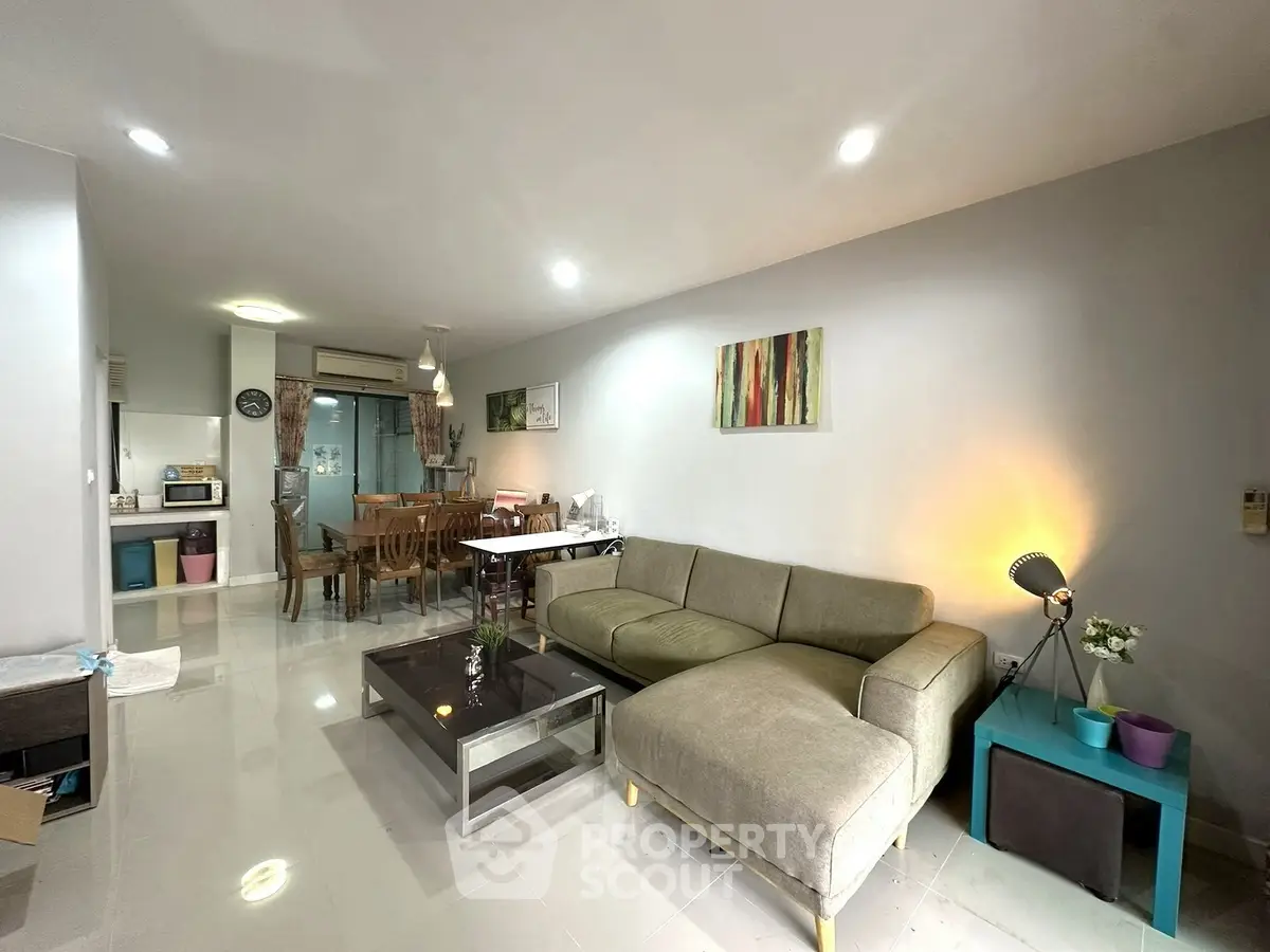 Spacious modern living room with open layout and stylish decor