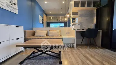 Modern living room with stylish furniture and cozy ambiance