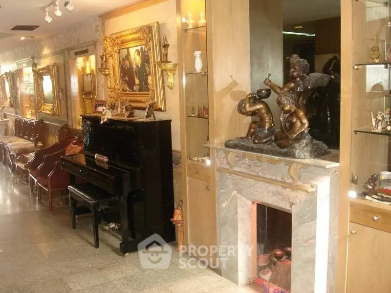 Luxurious living room with elegant decor and grand piano