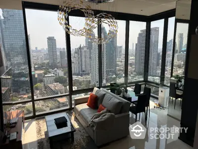 Luxurious corner unit with stunning city view and modern living room design