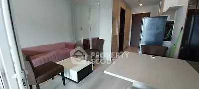 Modern living room with stylish furniture and open layout