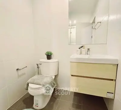 Modern bathroom with sleek fixtures and minimalist design