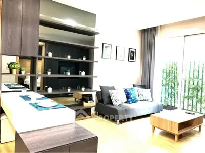 Modern living room with stylish decor and natural light