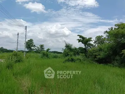 Expansive green land with lush vegetation and clear blue sky, perfect for development opportunities.