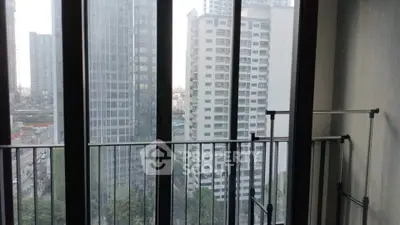 High-rise apartment balcony with stunning cityscape view
