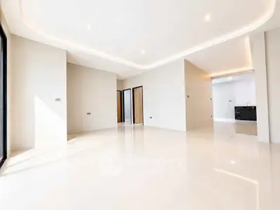 Spacious modern living room with sleek design and open layout