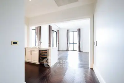 Spacious open layout with elegant hardwood floors and natural light