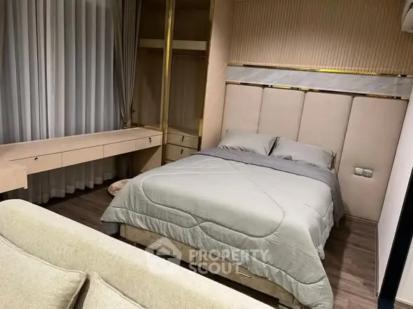 Modern bedroom with elegant decor and cozy ambiance