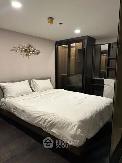 Modern bedroom with elegant decor and spacious wardrobe