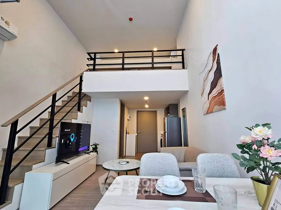 Modern loft apartment with stylish open layout and elegant decor