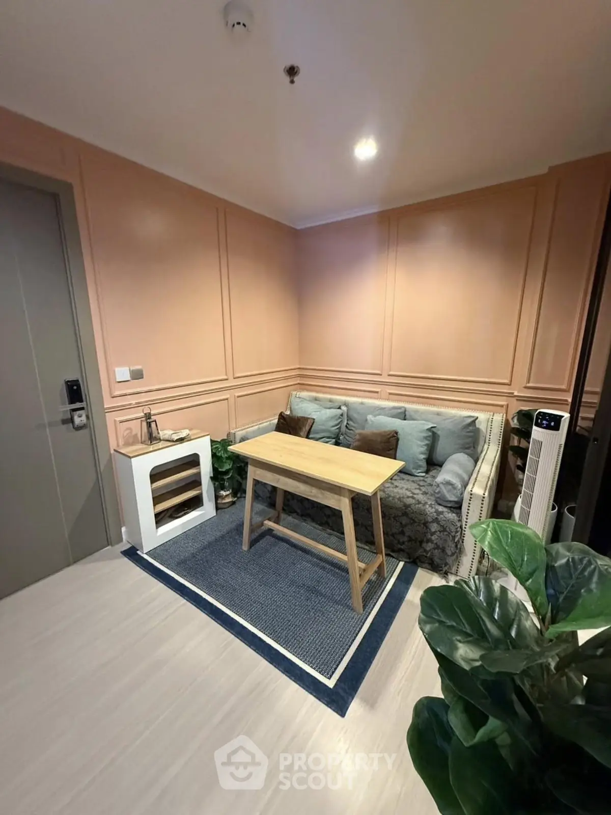 Cozy living room with modern decor and comfortable seating