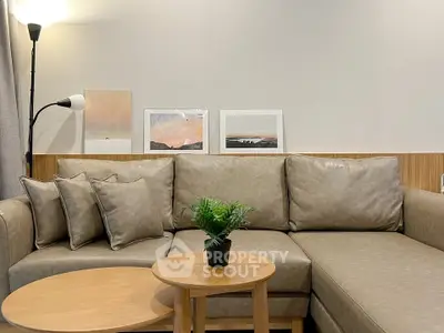 Stylish living room with modern sectional sofa and elegant decor
