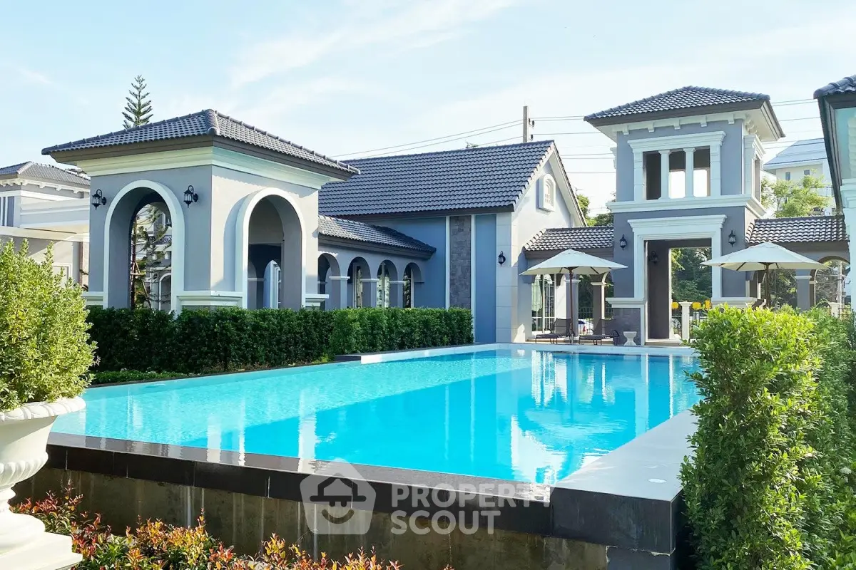 Luxurious villa with stunning pool and elegant architecture, perfect for upscale living.