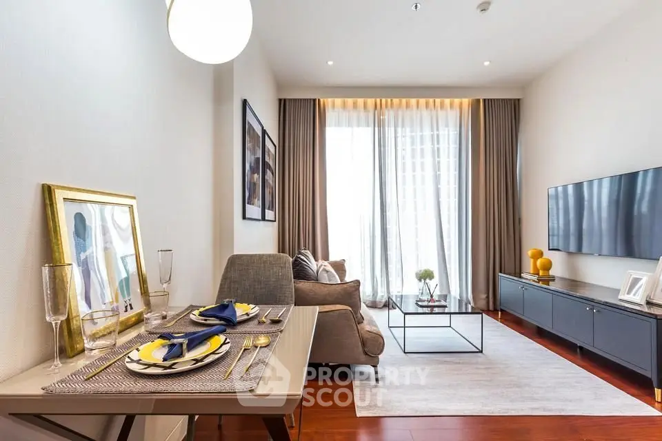 Modern living room with elegant decor and natural light