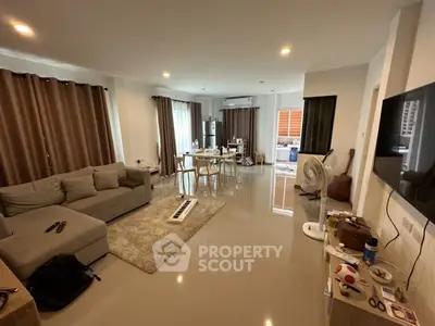 Spacious modern living room with open layout and stylish decor