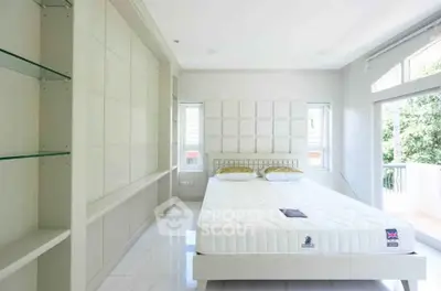 Bright and airy bedroom with modern design and large windows