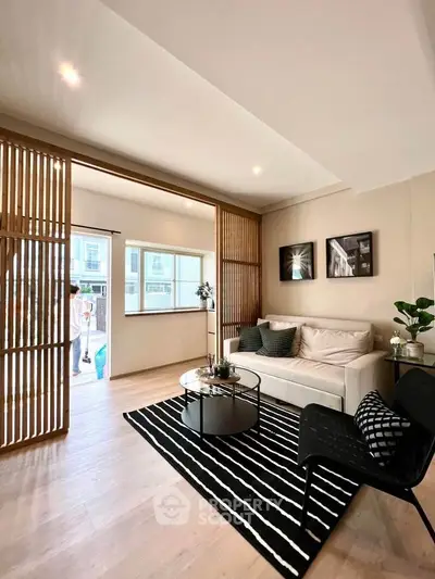 Stylish modern living room with elegant decor and natural light