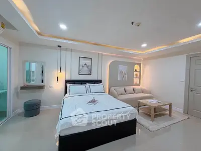 Modern bedroom with cozy lighting and stylish decor