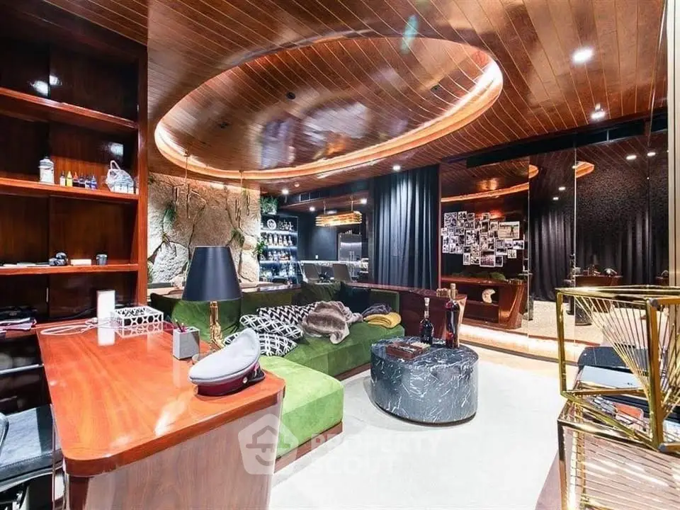 Luxurious living room with modern design and stylish decor