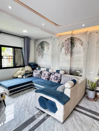 Luxurious living room with elegant decor and plush sectional sofa