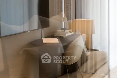 Modern living room with sleek furniture and ambient lighting