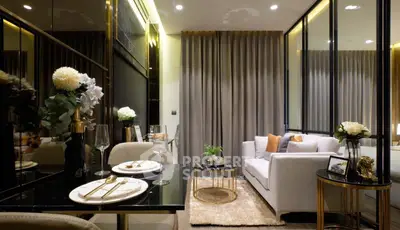 Luxurious modern living room with elegant decor and cozy ambiance