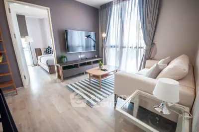 Modern living room with stylish decor and natural light