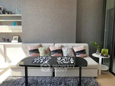 Stylish modern living room with cozy sofa and chic decor