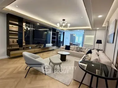 Luxurious modern living room with elegant furniture and stylish decor