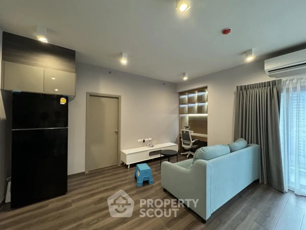 Modern living room with stylish decor and natural light