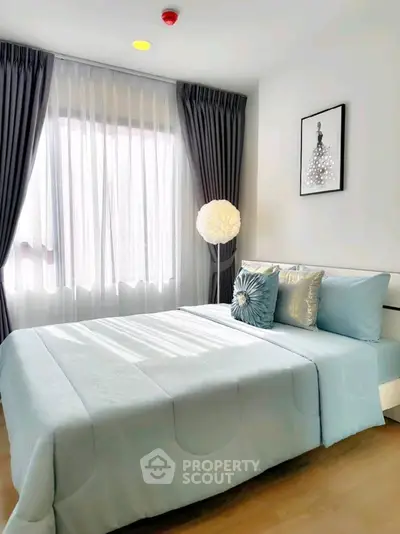 Cozy and elegant bedroom with modern decor and natural light