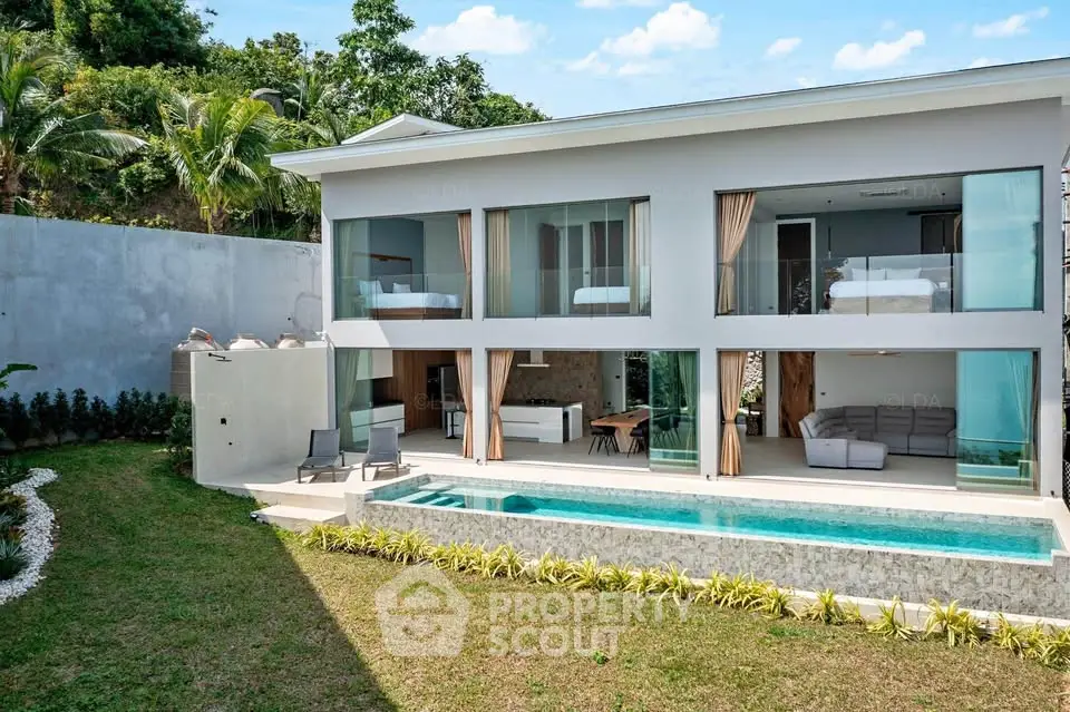 Luxurious modern villa with private pool and lush garden, perfect for serene living.