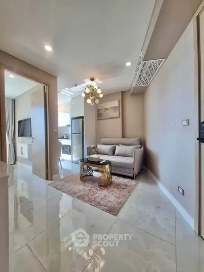 Modern living room with elegant decor and natural light