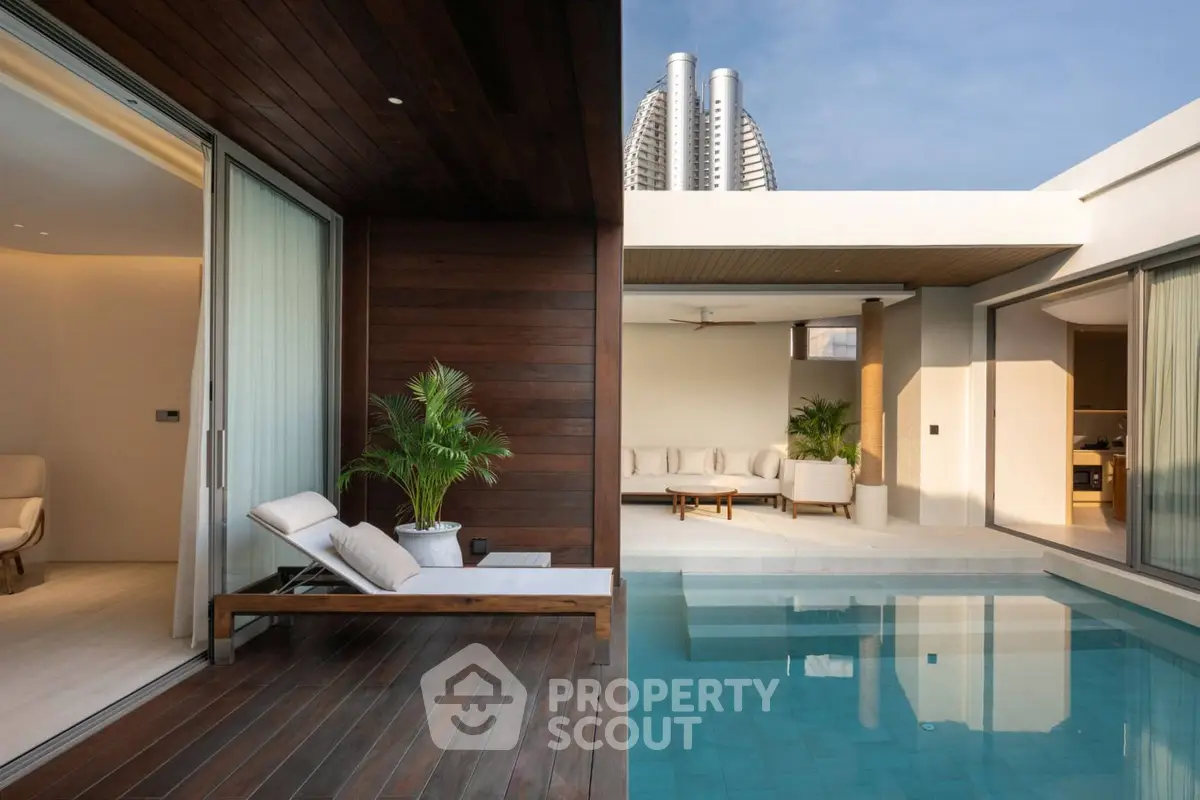 Luxurious modern villa with private pool and spacious terrace, perfect for relaxation and entertaining.