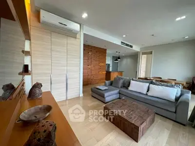 Spacious modern living room with stylish decor and open layout