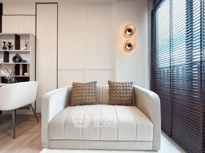 Modern living room with stylish sofa and elegant decor