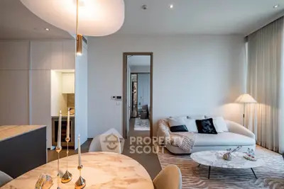 Luxurious modern living room with elegant decor and open layout