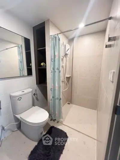 Modern bathroom with sleek shower and stylish decor