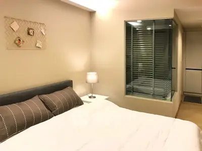 Modern bedroom with cozy lighting and stylish decor