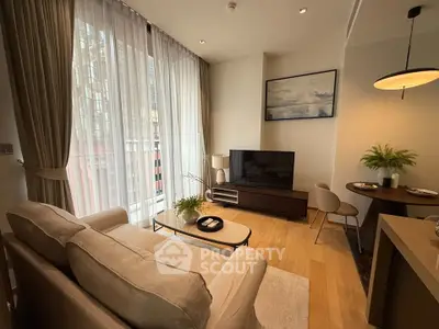 Modern living room with elegant decor and natural light