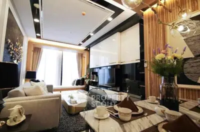 Luxurious modern living room with elegant decor and natural light